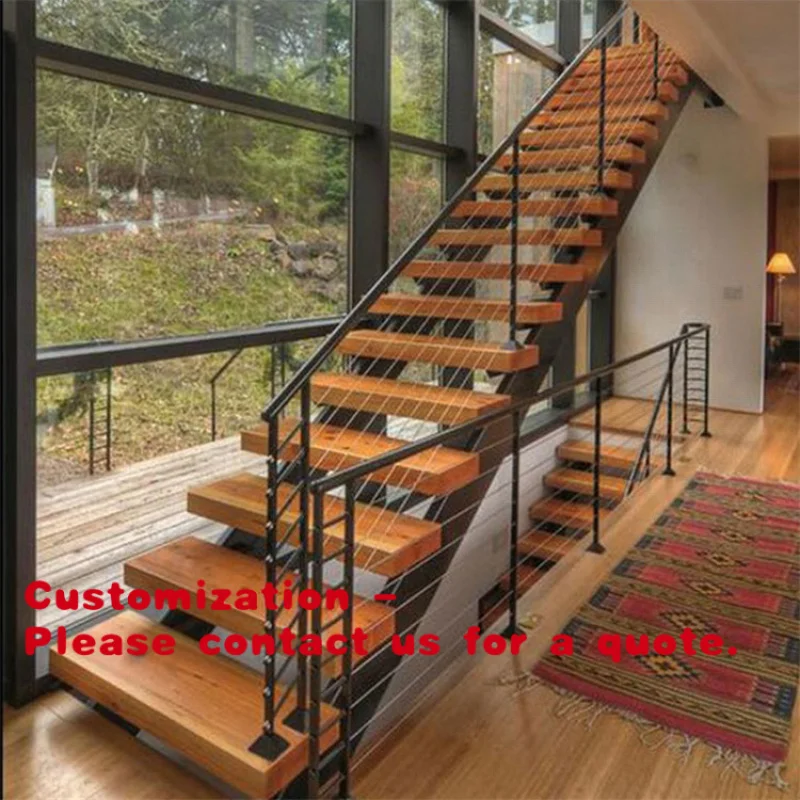 

Customize.Most Popular Narrow Staircase Wood Customized Top Quality Steel Straight Stair Stairs