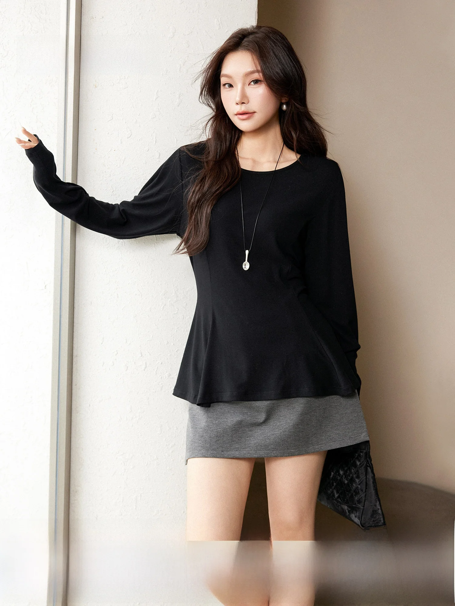 

Легкий эластичный повседневный топ Cloud Sensation из дышащего трикотажа с длинным рукавом, облегающий, больших размеров, для женщин, как нижнее белье