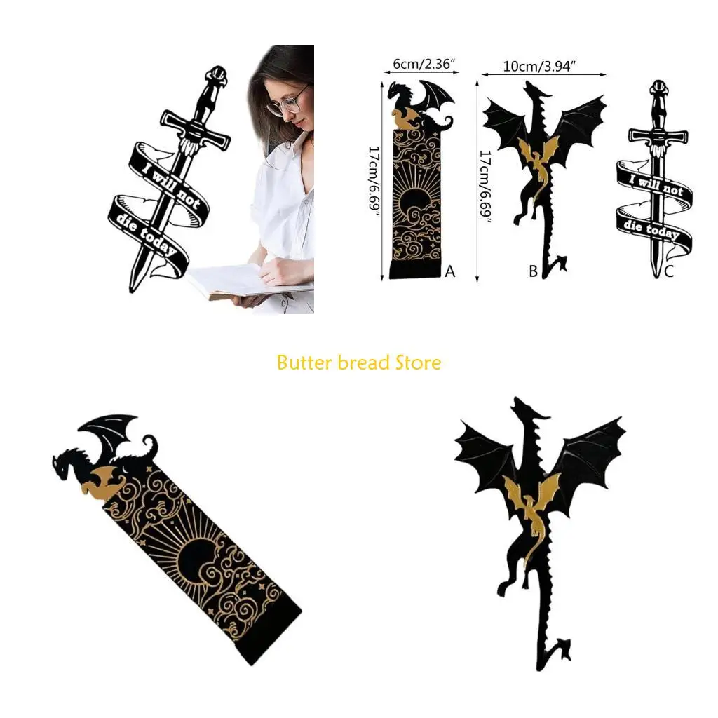 W89C Dragon Bookmarks Clouds Bookmarks Double-Sided Book Markers Bookshelf Decoration for Book Lovers Reading Enthusiast