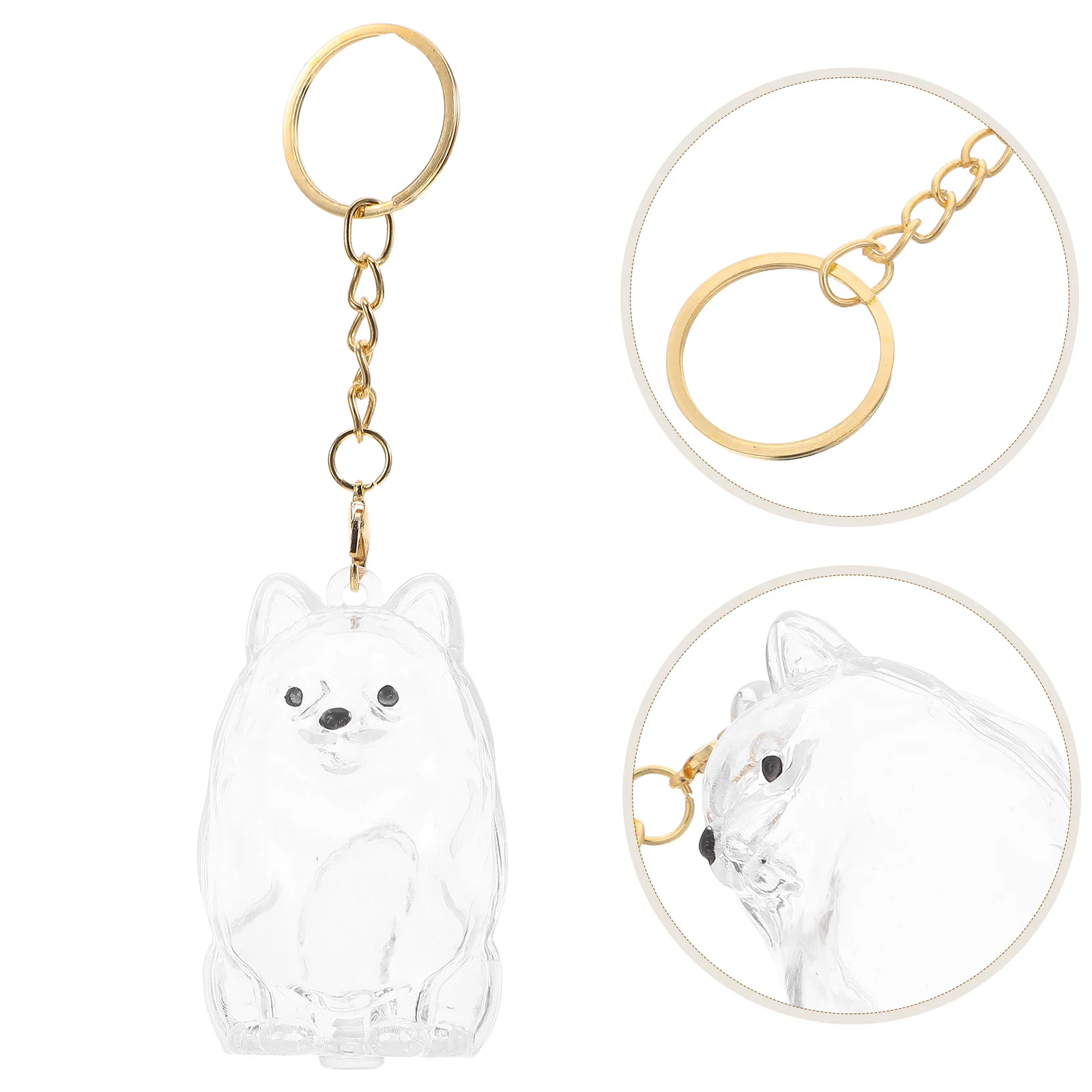 

2Pcs Dog Hair Keychain Transparent Keepsake Bottle Puppy Memorial Collector Portable Pet Hair Storage Pendant Souvenir