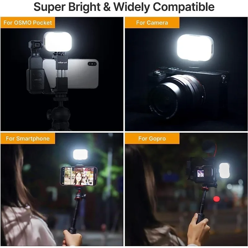 PICTRON VL28 LED Light for iPhone, Mini LED Camera Light, Rechargeable 5600K 95+ Long-Lasting Fill Light for Action Camera