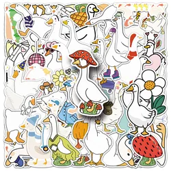 50Pcs Cartoon Cute Goose Stickers DIY Decoration Waterproof Skateboard Notebook Luggage Laptop Phone Fridge Decals