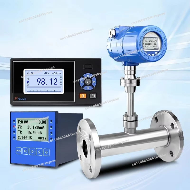 For Stainless Steel Hydrogen Vortex Flowmeter, Industrial 0.5~ 600Nm3/h with 4-20mA and RS485 Connection Function