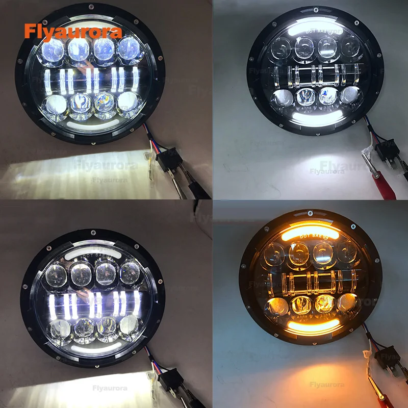 Universa Motorcycle For honda Led 7'' 80W Headlight 7inch round headlamp with DRL Turn Signal  For Honda 1974 CB550 2015