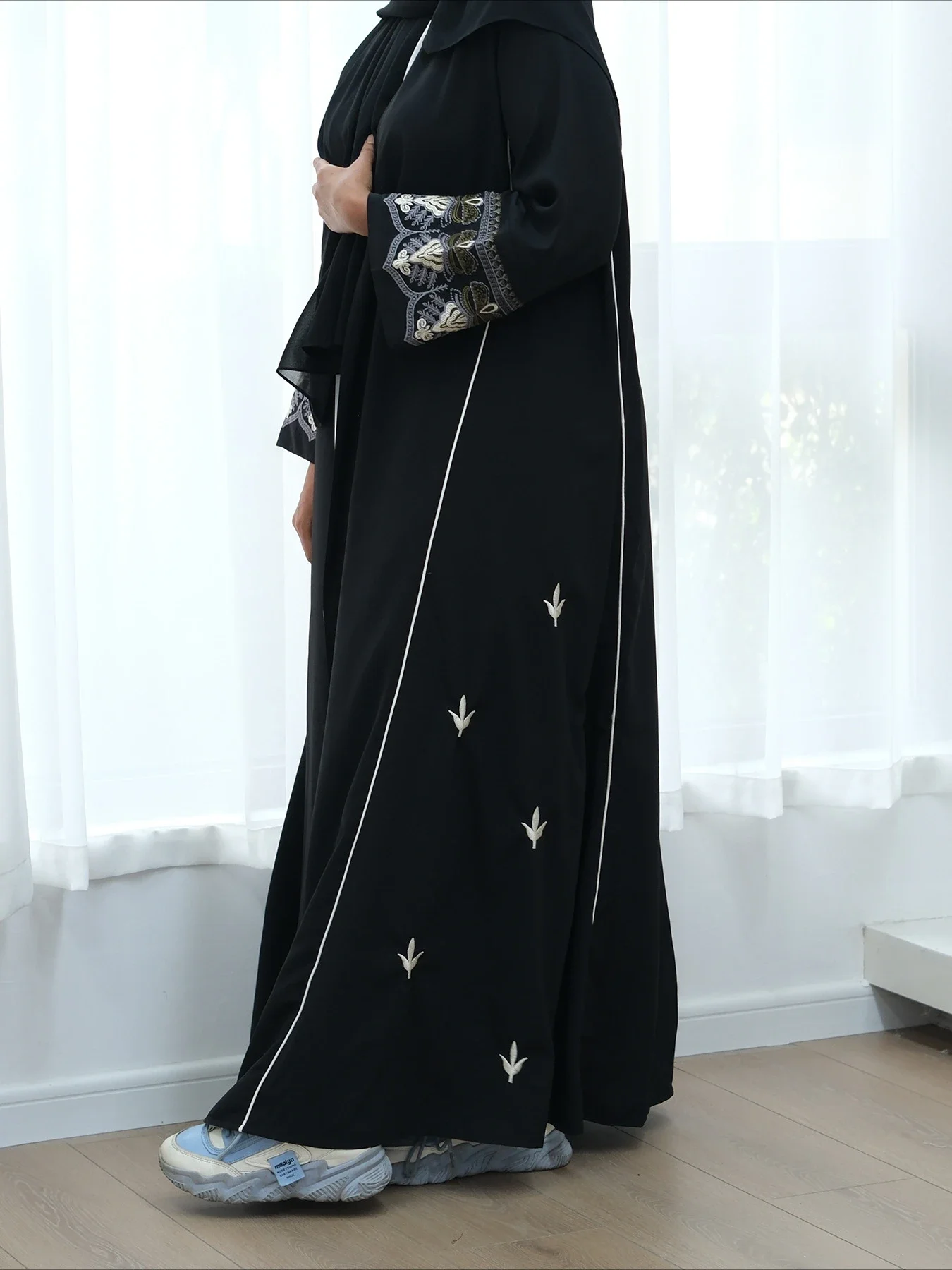 Moroccan Kaftan Open Abaya Embroidery Dress Ramadan Muslim Women Party Dresses Islam Vestidos Saudi Arab Long Robe Jalabiya 2024