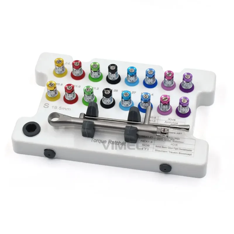 

Dentalss Universal Implants Torques Wrench Screwdriver Prosthetic Kit Ratchet Drivers Dentistry Implants Repair Tools 10-70NCM