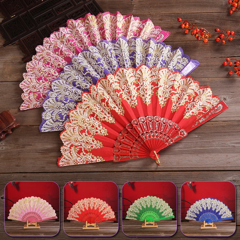 Vintage Folding Fan Spanish Chinese Dance Cosplay Hand Held Fans Art Craft Home Decoration Wedding Party Favours Gifts