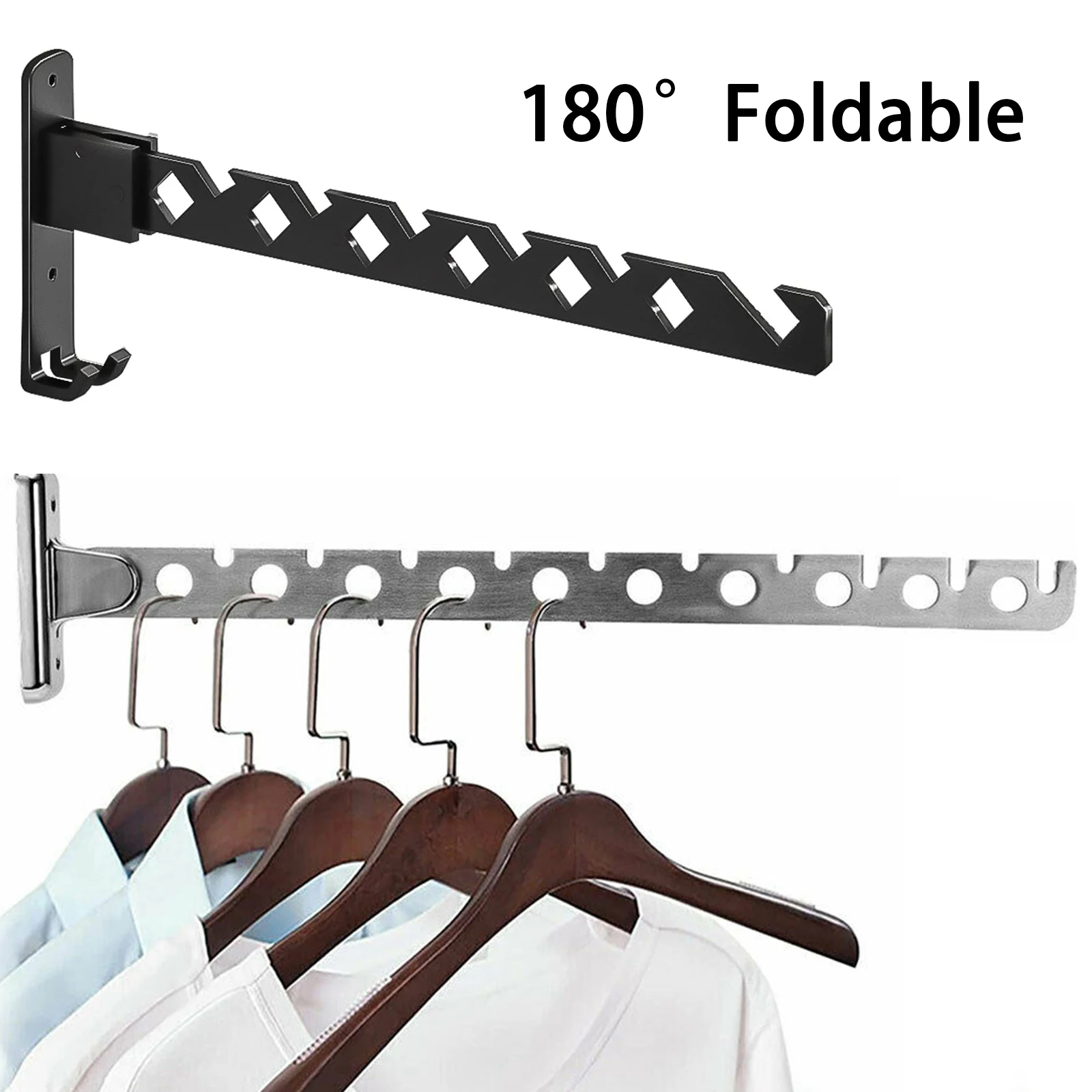 

Clothes Drying Rack Wall Mounted Adjustable Angle Stainless Steel Folding Laundry Clothesline Hanger Home Space Saving