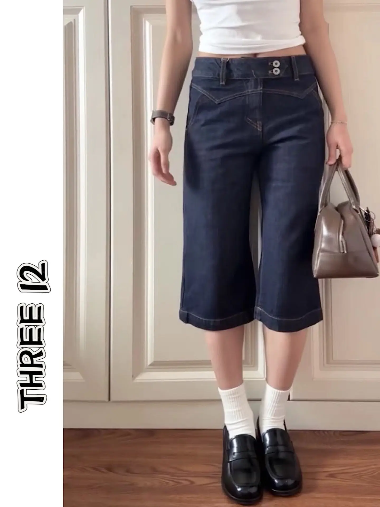 

Американские винтажные джинсы с высокой талией и разрезами, женские летние универсальные уличные джинсы прямого кроя с широкими штанинами средней длины из денима