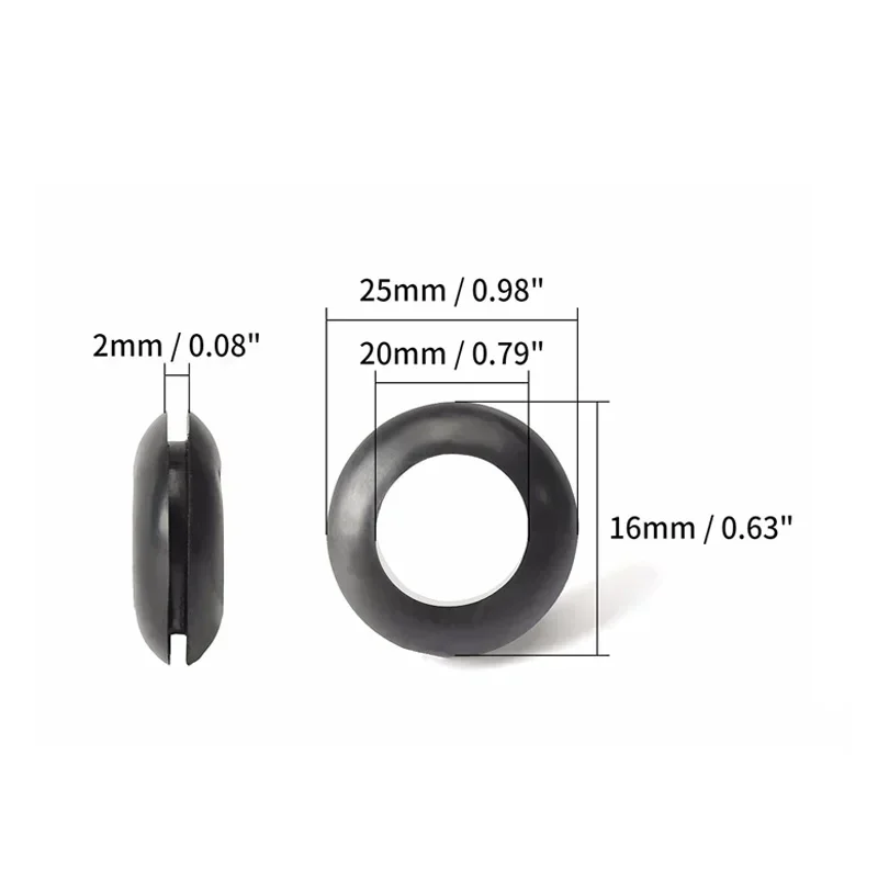 10/50 peças anéis de borracha de proteção dupla face m3/m4/m5/m6/m8/m10/m12/m16/m20 junta de borracha para proteger fio