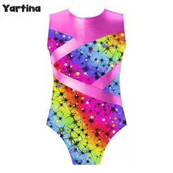 Rhythm Gymnastics Artistics Skating Costume Girls Sequin Ballet Classical Dance Outfits Printed Metallic Ballet Leotards