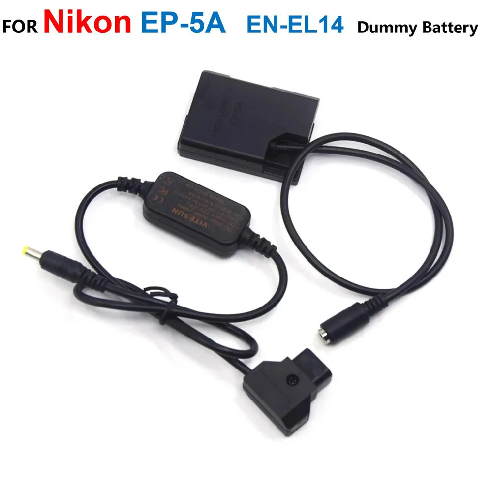 

EP-5A EN-EL14 EN-EL14A Dummy Battery+D-TAP Dtap Power Step-Down Cable EH-5A For Nikon P7000 P7800 D5500 D5600 D3300 D5100 D5300