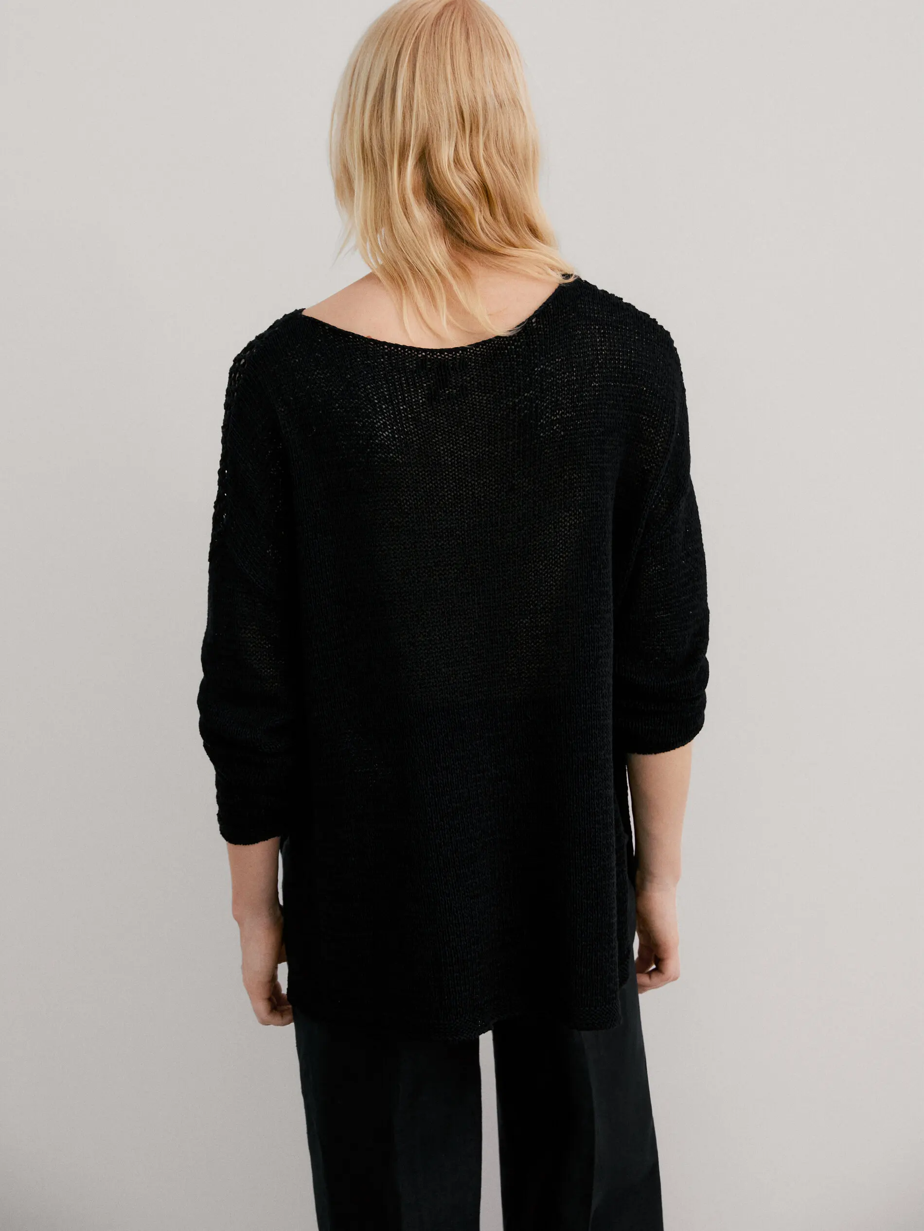 Ethereal MD 2023  autumn new style of Loose version hollow-out design sense solid color long-sleeved sweater