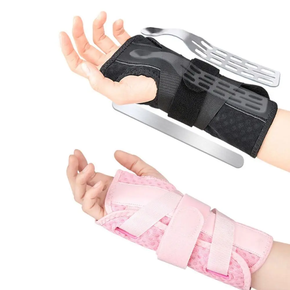 Double Aluminum Plate Support Wrist Fixed Strap Breathable Stable Wrist Brace Splint Protector Hand Protect Right /Left Hand