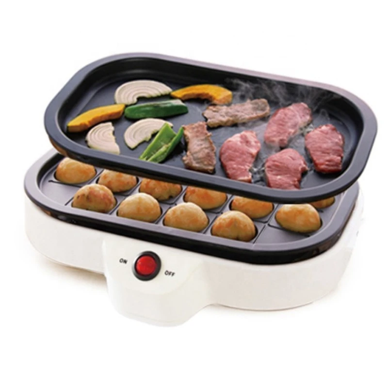 Electric Takoyaki Maker BBQ Grill Plate Machine Mini Steak Frying Pan 20 Holes Octopus Balls Maker DIY Takoyaki Baking Machine