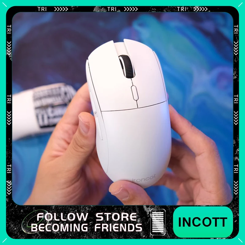 INCOTT ZeroPro DB Wireless Mouse 2.4GHz PAW 3395 Sensor Exchangeable Battery Removable Rear Cover Low Delay FPS Gamer Diy Mouse