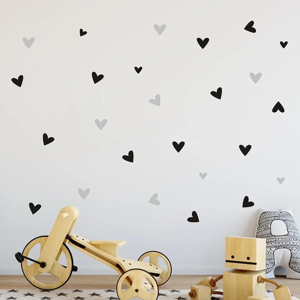 22pcs/set Small Love Heart Home Decor Wall Sticker Decal Bedroom Vinyl Art Mural Home Decoration Decals Removable Poster