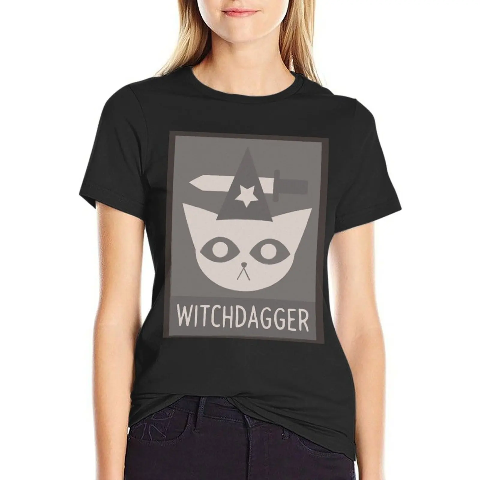 WITCHDAGGER - Night in the Woods print T-Shirt female cute clothes animal print shirt for girls workout t shirts for Women