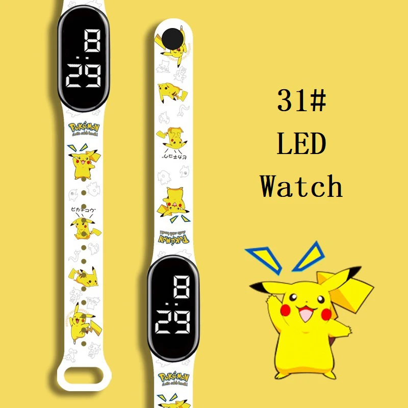 

Cartoon Anime Pikachu Children Watches Toys Kawaii Pokemon Sports Electronic Waterprime Character Pikachu Educational Children's