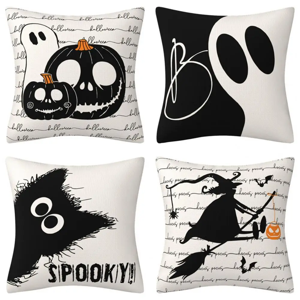 

Halloween Pillowcase Hidden Zipper Closure Pattern Pillow Covers decoración hogar