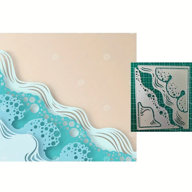1 Sea View Beach Metal Cutting Mold - Suitable for DIY Scrapbooking, Greeting Cards, Wedding Invitations, and Photo Albums