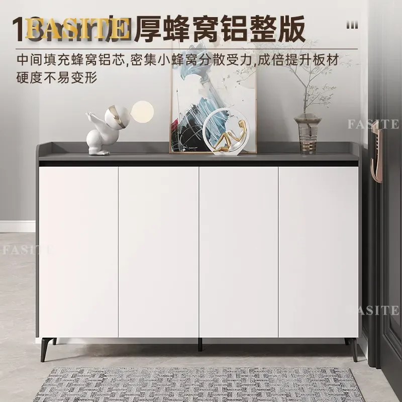 For Household Entrance Balcony Waterproof Shoe Cabinet Simple Aluminum Alloy Storage Locker Durable Space Saving Entryway