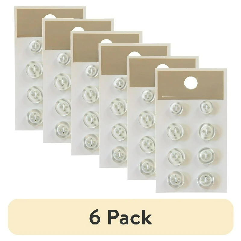 White Assorted Sew Thru Shirt Buttons are the economical way to save your shirts, 8 Pieces