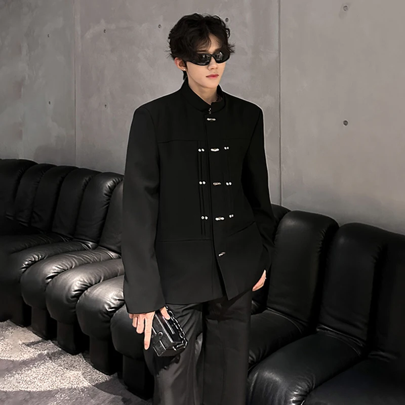 LUZHEN جديد النمط الصيني الوقوف طوق بلون السترة معطف الرجال الموضة المتخصصة تصميم زر معدني أنيق الذكور سترة JY4631 #2