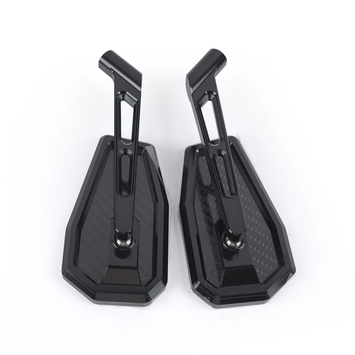 3K Twill Glossy Carbon Fiber Motorcycle Rearview Mirror Black Universal Fit for All Harley Models