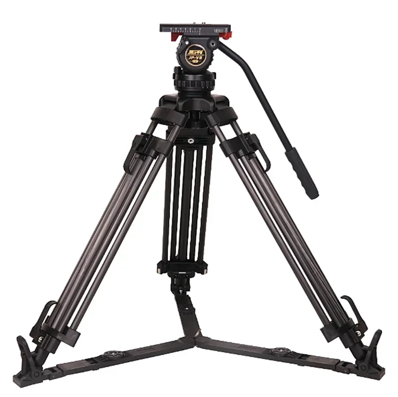 Factory Jiepai V8 Pro Professional Broadcast Heavy Duty Video Camera Tripod With 75mm Bowl Fluid Head