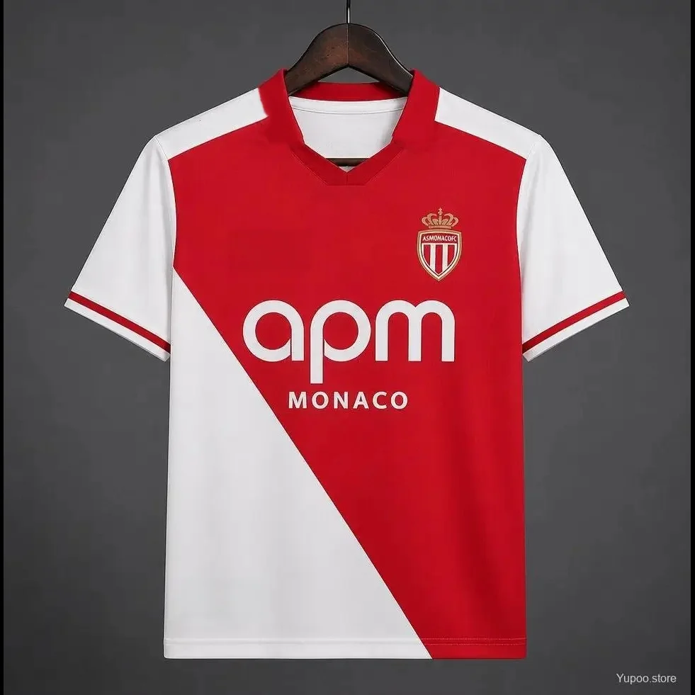 26-27 Neues AS Monaco Herren 3D-Druck Fußballtrikot Y2K Übergroßes Familien-Freizeit-T-Shirt Schnelltrocknend Atmungsaktiv – Detail 3