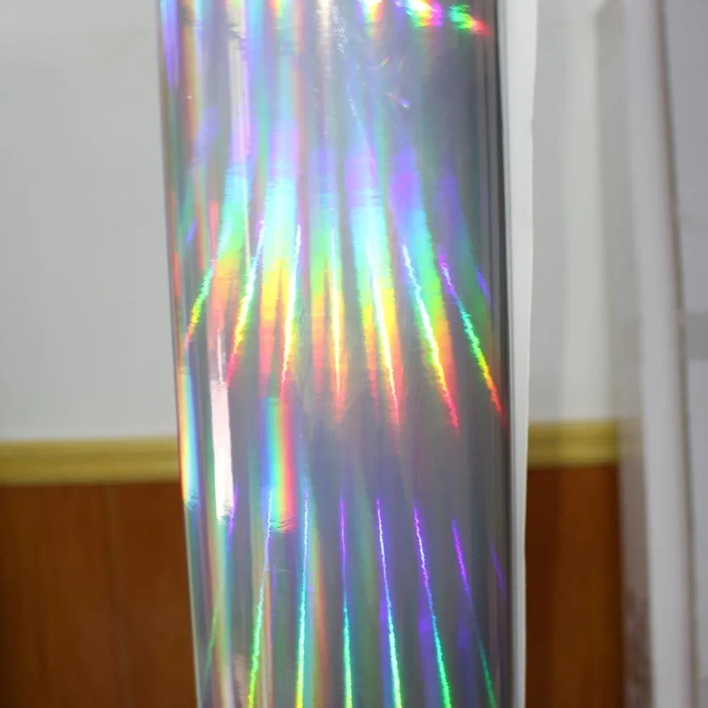 30*100cm Silver Laser Chrome Plating Vinyl Holographic Auto Car Wrap Film Rainbow Car Body Decoration Chrome Sticker Sheet Decal