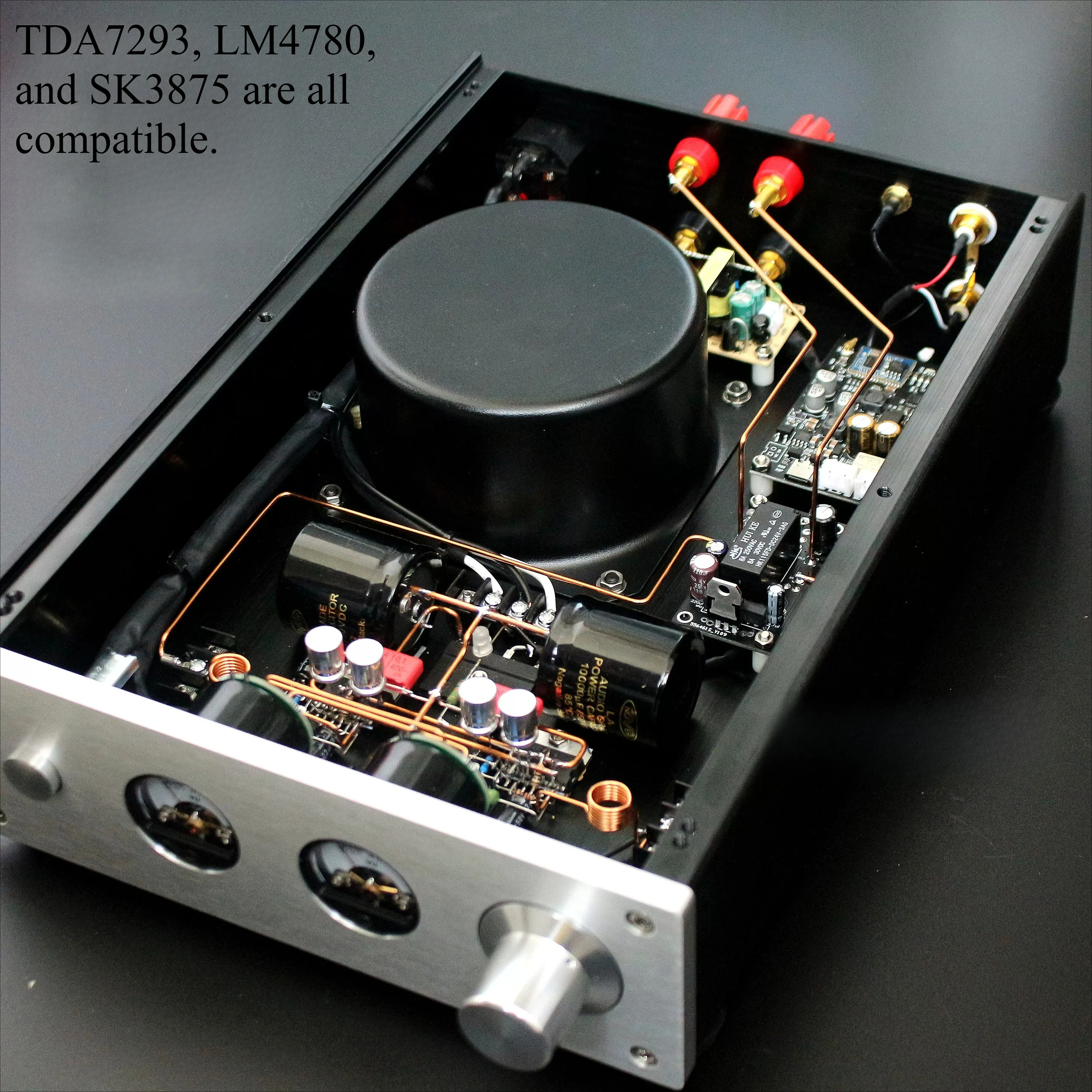 Hi-Fi Audio Power Amplifier with VU Meter Clear Cover 5.1 Bluetooth Desktop Amp