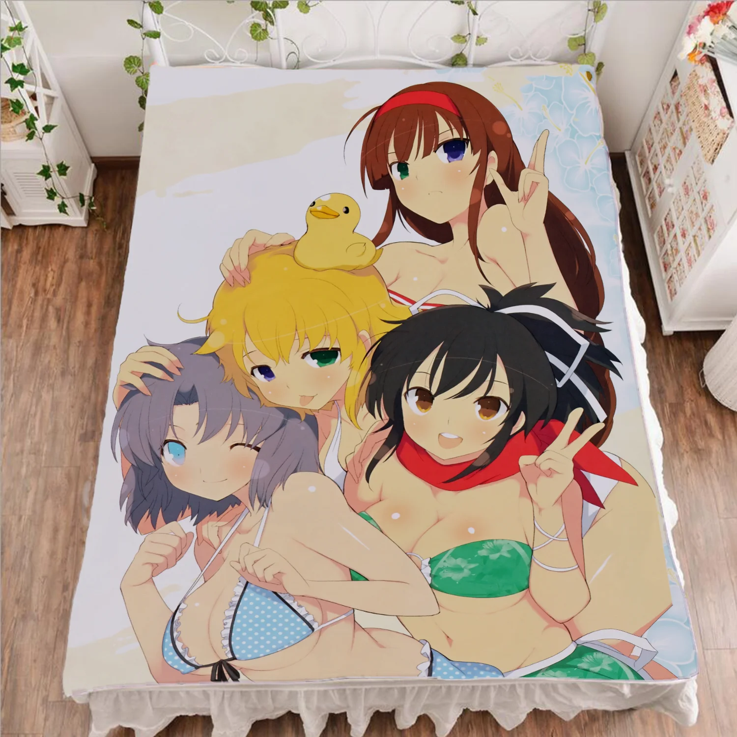 

150x200cm Anime Homura Bed Sheet Katsuragi Characters Duvet Cover Asuka Ikaruga Custom Warm Flannel Blanket