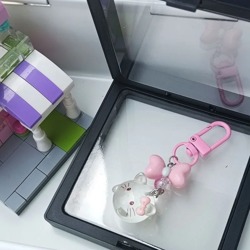 Sanrio Hello Kitty Pendant Bag Charm Glow-in-the-dark Bell Jewelry Resin Keyring Hanging Kuromi Cartoon Night Glow Keychain Gift