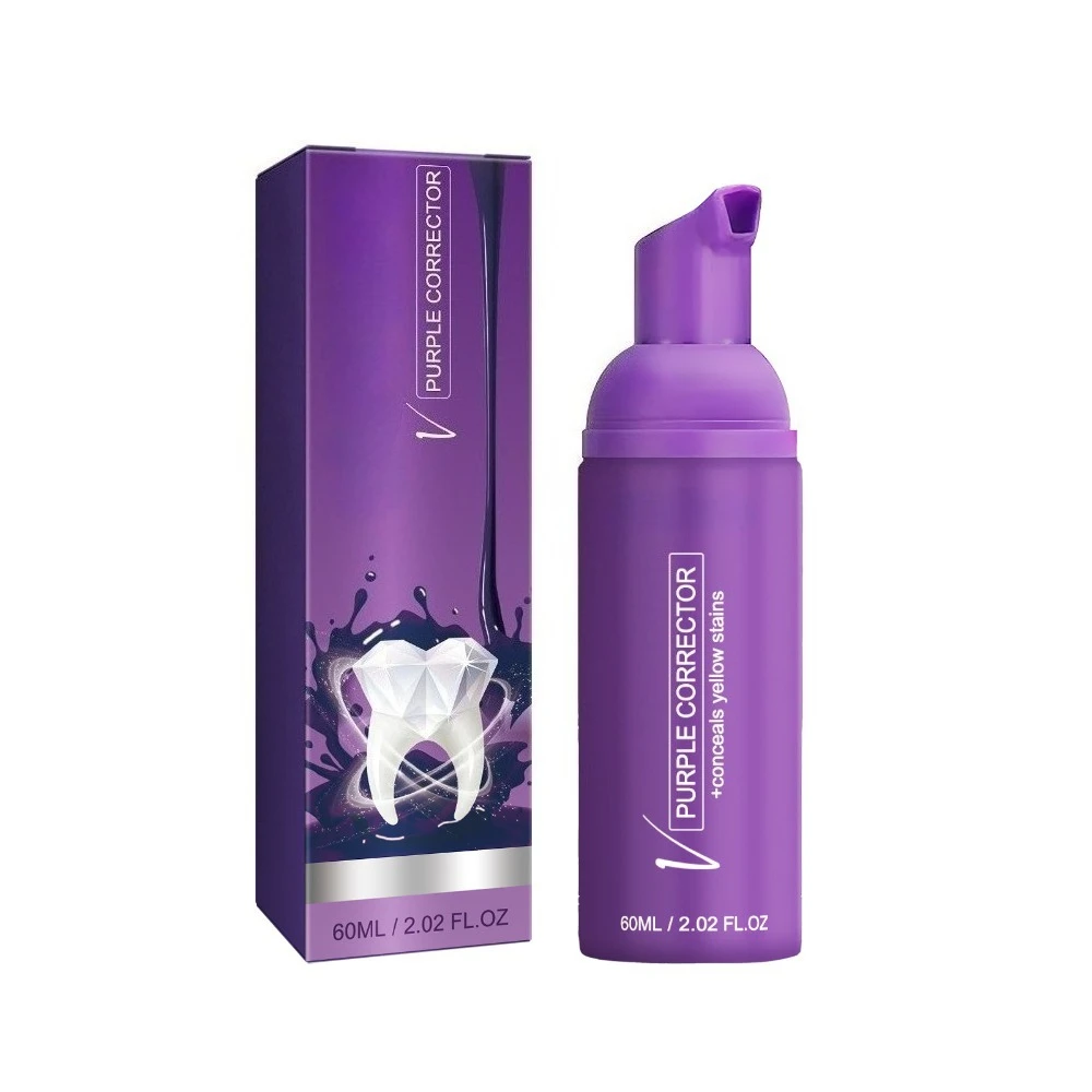 Purple teeth cleaning mousse 2025 hot deep cleaning teeth stains, tartar, tooth yellowing care oral health care