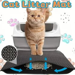 Pet Cat Litter Mat Waterproof Double-layer Foldable Cat Litter Collector Pet Litter Box Splash Proof Cleaning Pad Cat Suppliers