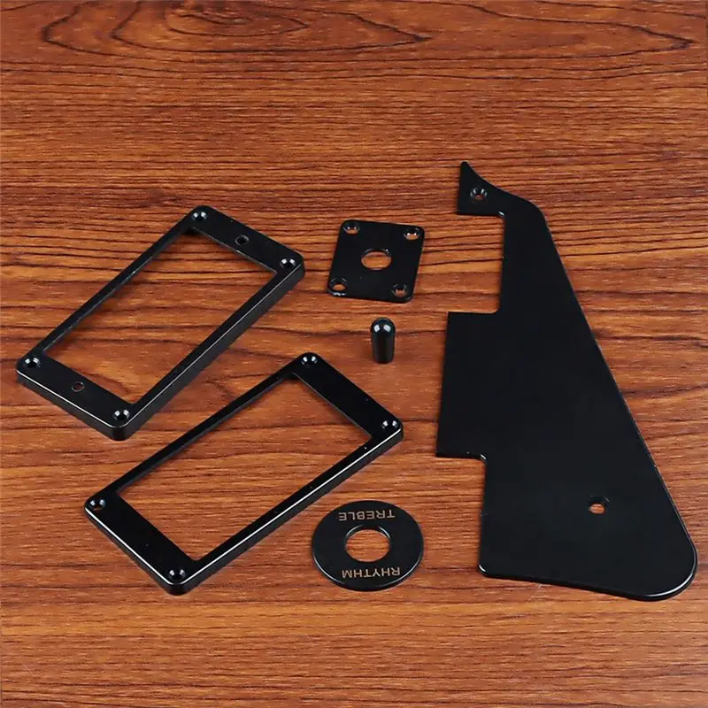 ABVH-1Ply Black Pickguard Back Plate Screws Set & Humbucker Pickup Ring & Switch Ring Fit Les Paul Pickguard Replacement view 2