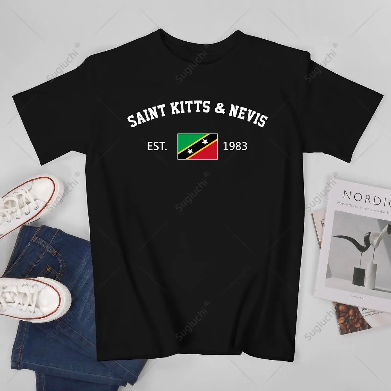Unisex Men Saint Kitts And Nevis EST.1983 Independence Day Tshirt Tees T Shirts Women Boys 100% Cotton T-Shirt