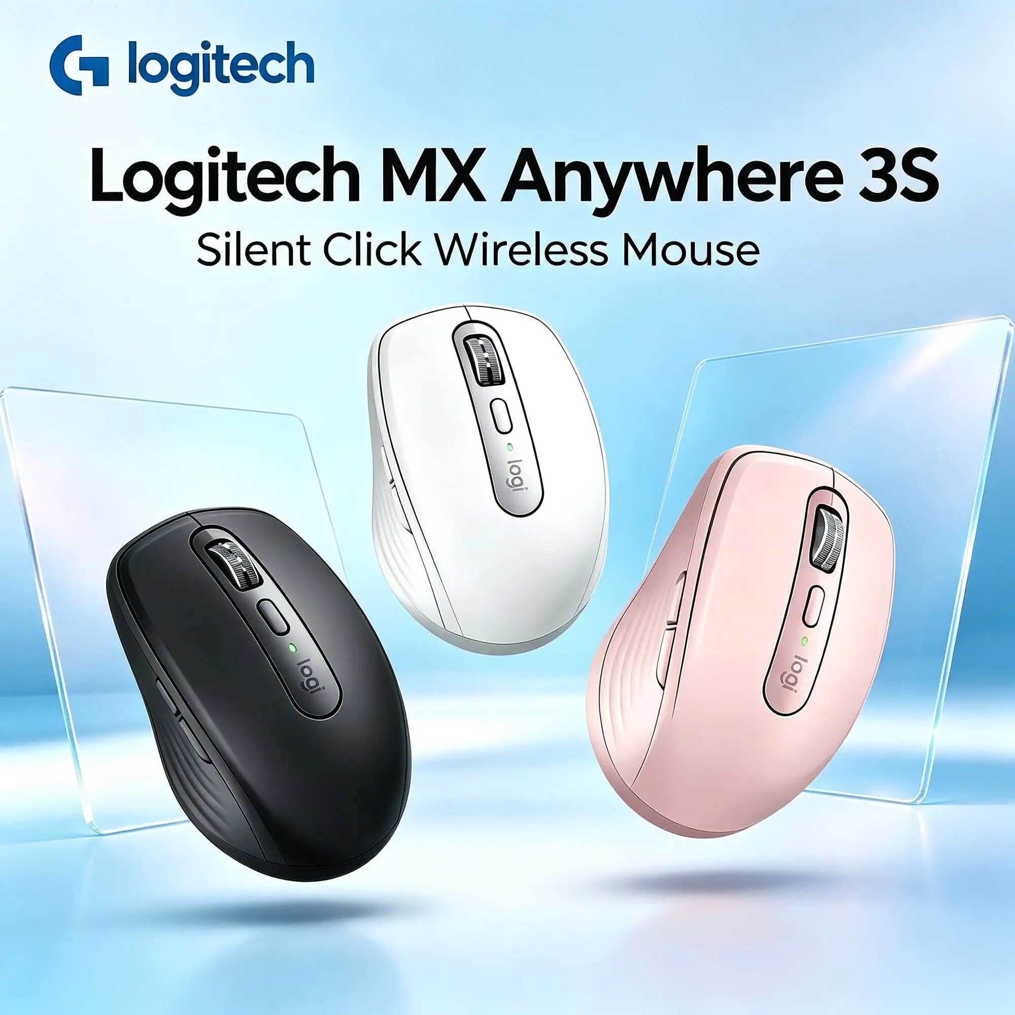 Logitech MX Anywhere 3S High‑Performance Bluetooth Wireless Mouse Silent Click Rechargeable Ergonomic Mice For Notebook PC