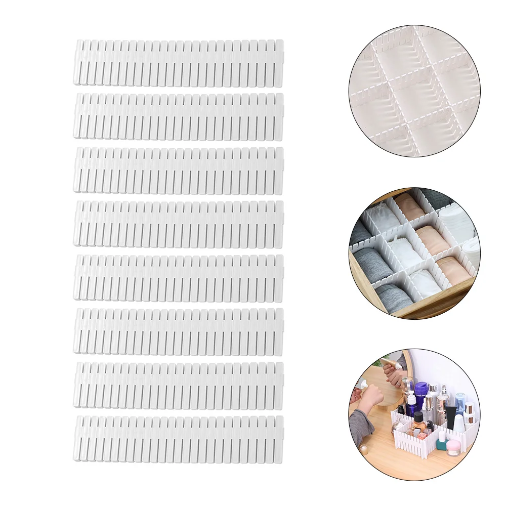 

8Pcs Practical Sub-Grid Drawer Dividers Free Combination DIY Home Organizers Household Plastic Drawer Dividers