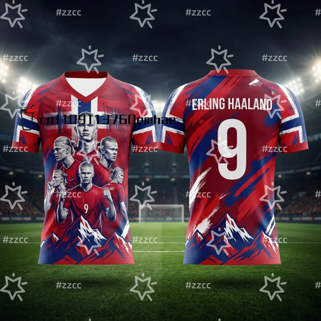 2026 Haaland Fan Memorial Jersey Norway Match Football Jersey Summer Sports Men's T-Shirt Kid's Clothing Tee Y2k Woman ﻿