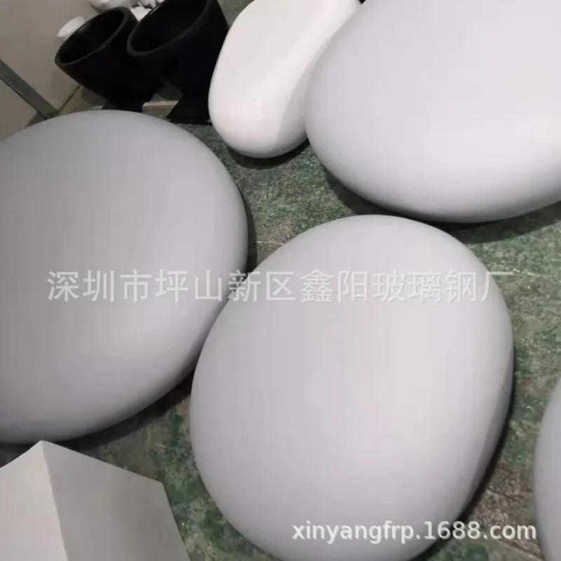 Meichen shopping mall fiberglass leisure seat cobblestone styling fashion creative public waiting area rest chair stool