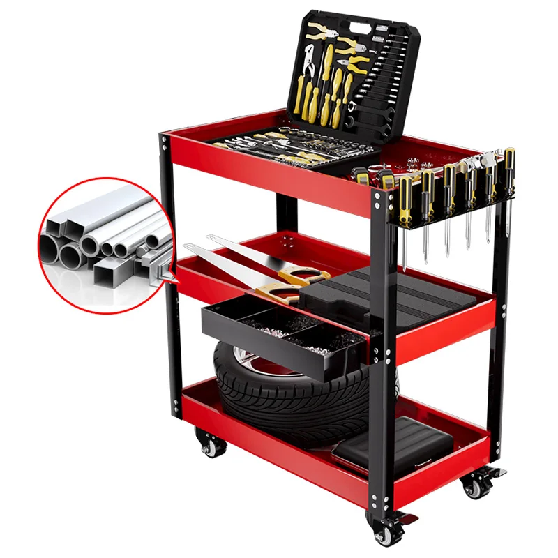 Mechanical Workshop Tools Cart Tool Trolley Heavy-duty Auto Repair Parts Car Electrician Hardware Tool Cart