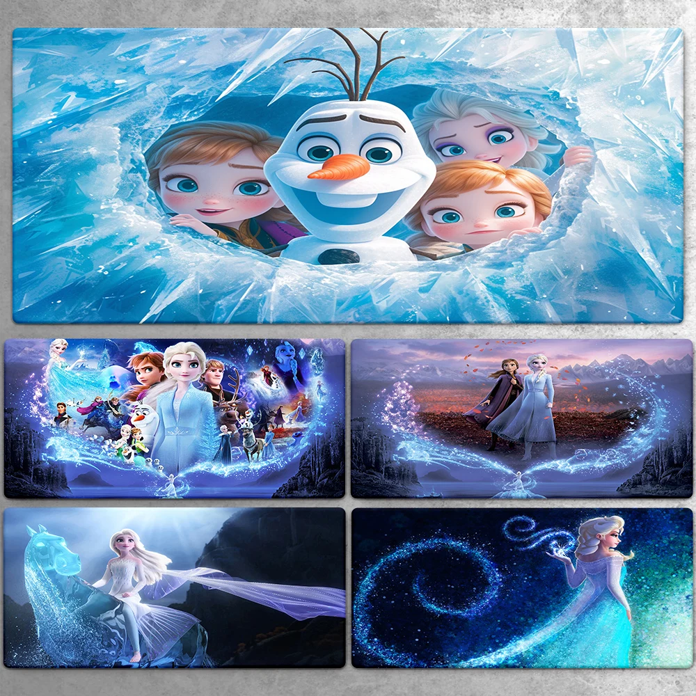 Frozen Elsa Princess Cartoon HD Printing Gaming Mousepad Computer Lock Edge Natural Rubber E-sports Desk Pad Large Mouse Pad