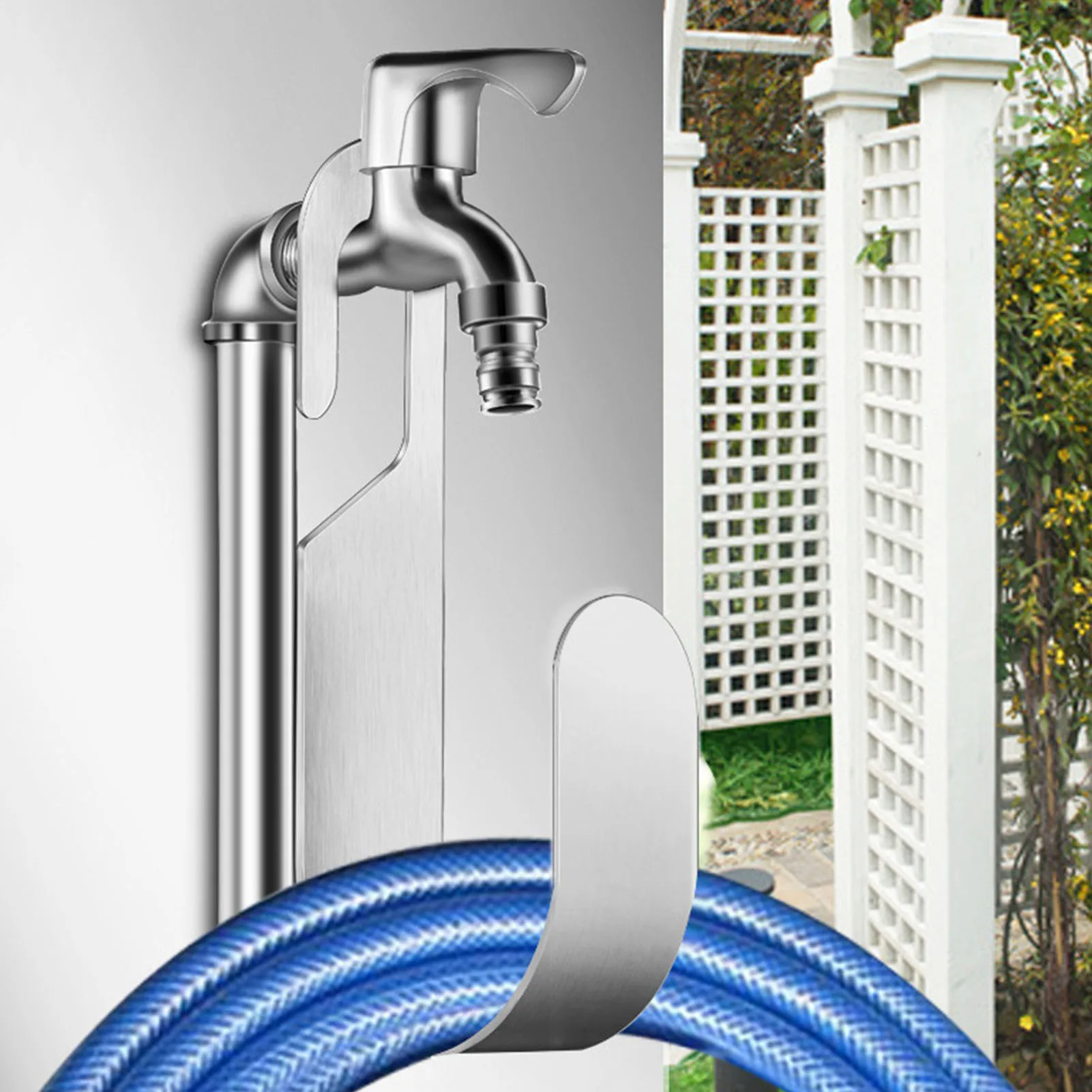 ZK20 Faucet Hose Hook Spigot Hanger Holder Stainless Steel Easy Mount Heavy Load Versatile Garden Accessory for Yard