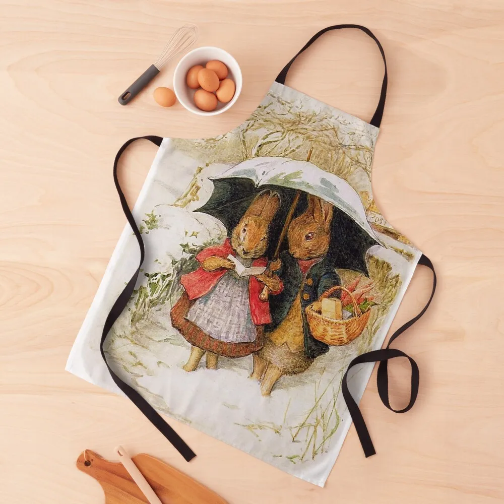 

“Christmas Greetings” by Beatrix Potter Apron japanese style kitchen clothes for men Apron