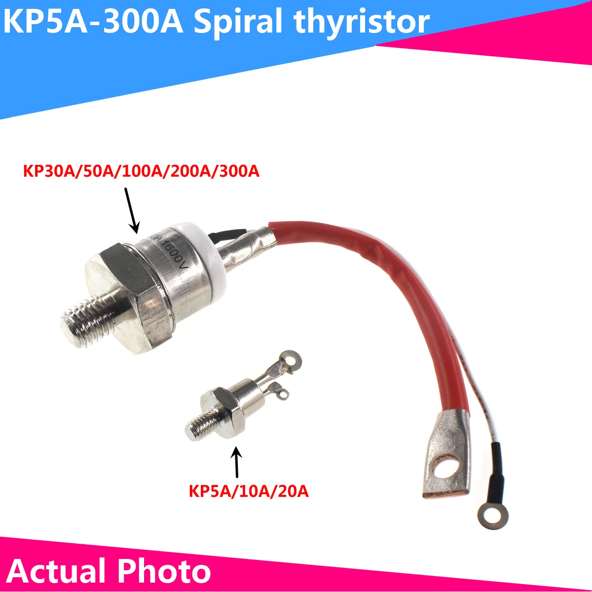 

KP100A KP200A KP300A KP5A KP10A KA20A KP50A NEW 100A 200A 300A 1600V 3CT silicon rectifier spiral diode thyristor NEW