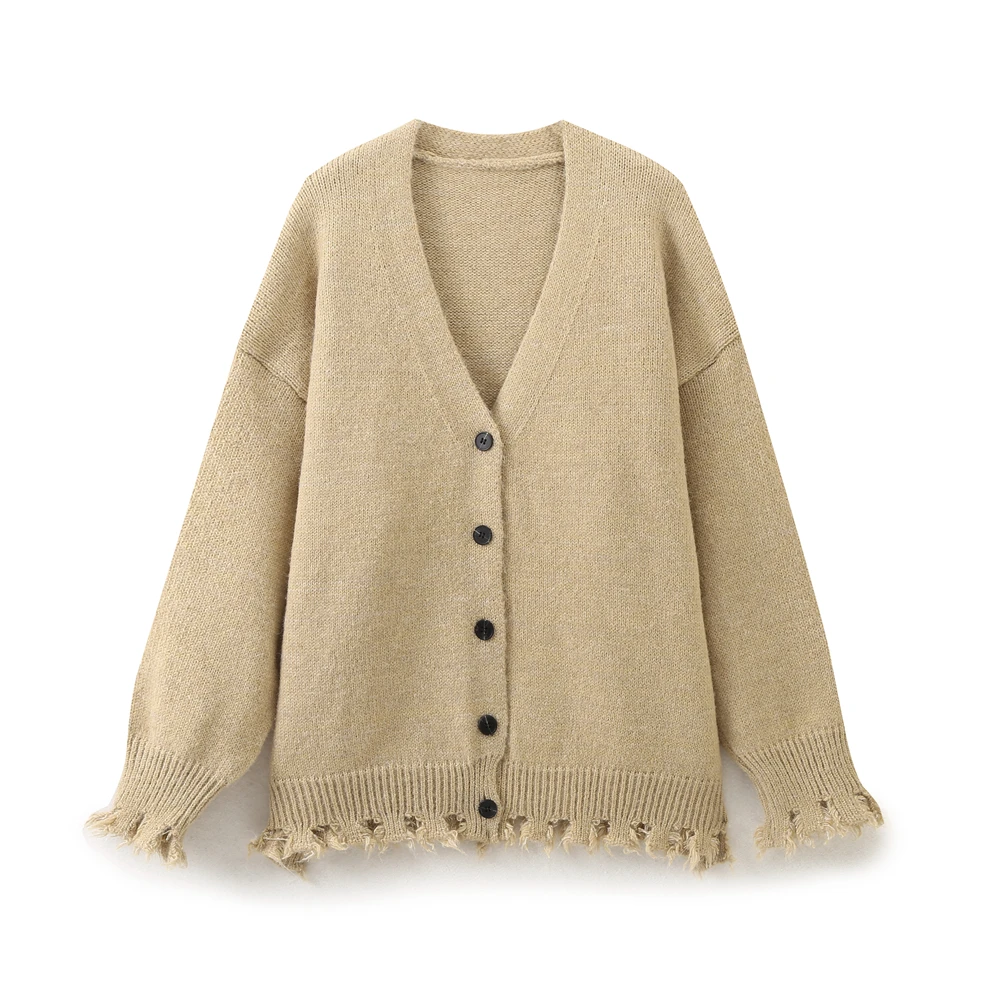 JNLEAOG Cárdigan Abierto de Punto Informal y Moderno para Otoño, Cárdigan de Mujer con Cuello en V, Manga Larga, Color Sólido...