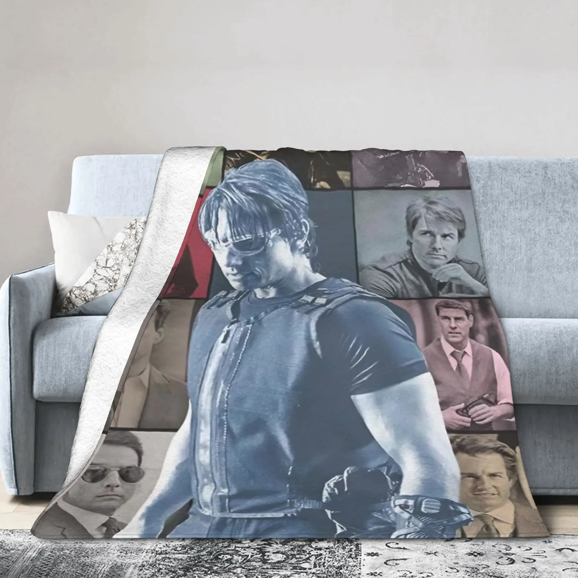 Ethan Hunt Tom Cruise 90s Blankets Flannel Spring/Autumn  Breathable Super Warm Throw Blanket for Sofa Car Bedspreads